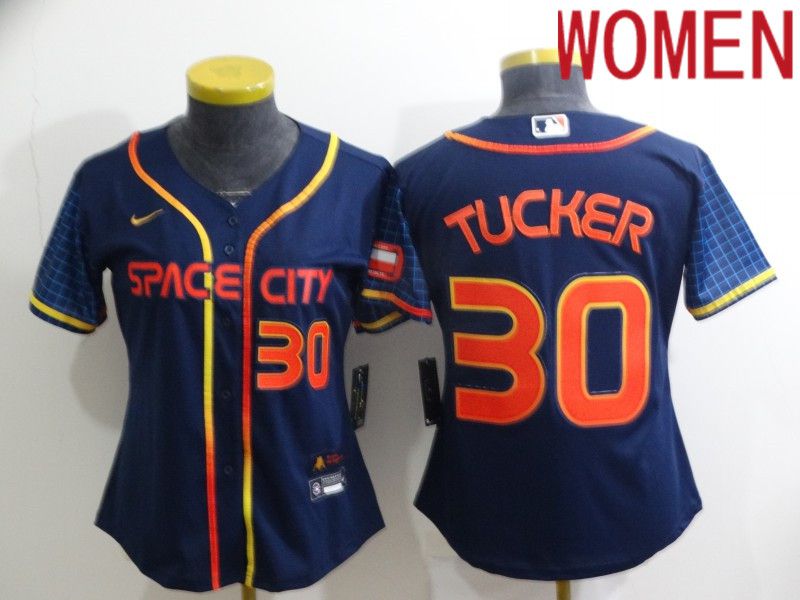 Women Houston Astros #30 Tucker Blue City Edition Game Nike 2022 MLB Jerseys->houston astros->MLB Jersey
